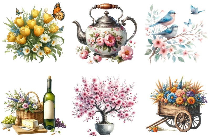 Hello Spring Clipart Bundle - CraftNest - Digital Crafting and Art