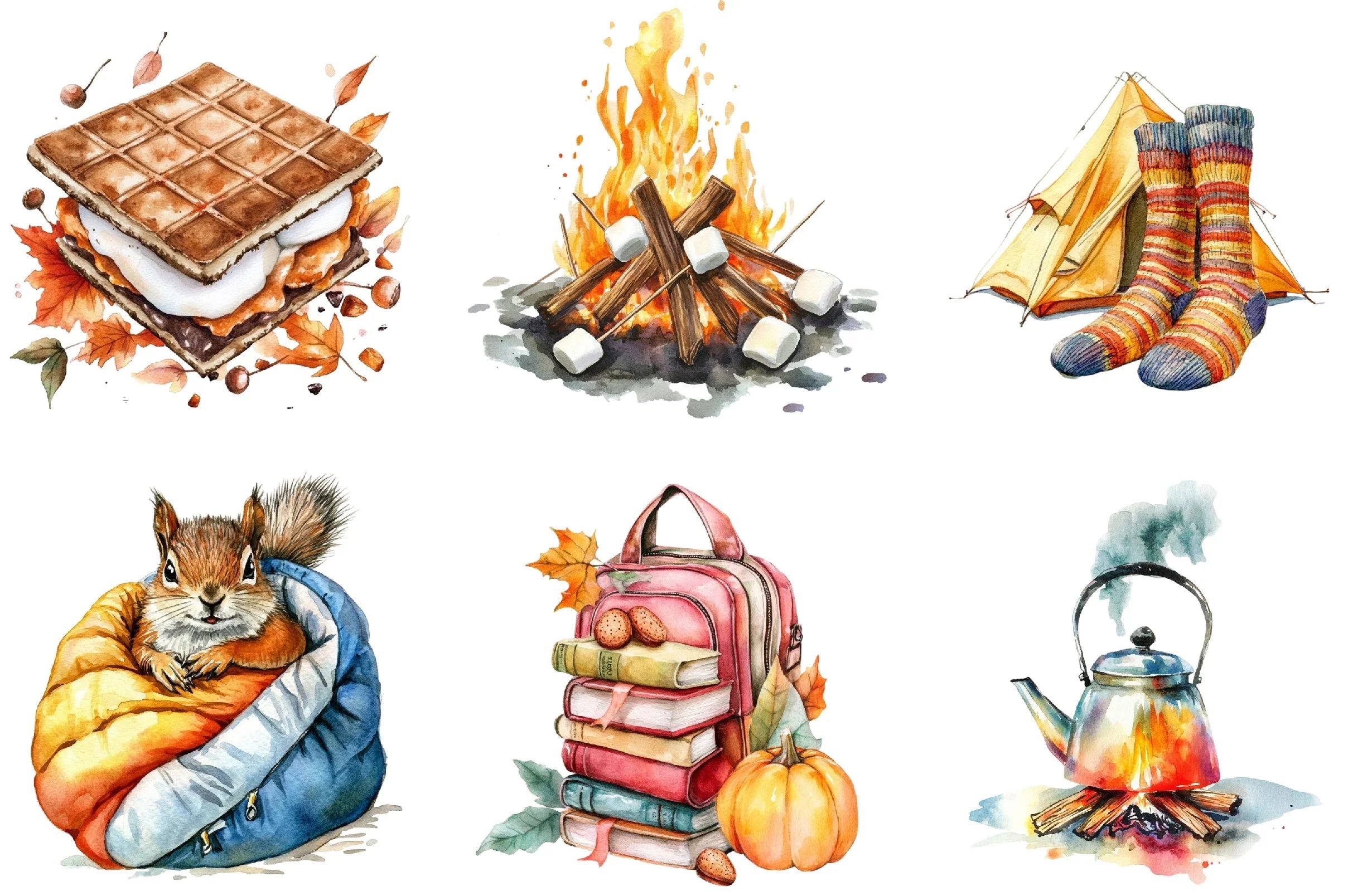 Autumn Camping Trip Clipart Bundle - CraftNest - Digital Crafting and Art