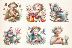 Grandma Spring Clipart Bundle - CraftNest - Digital Crafting and Art