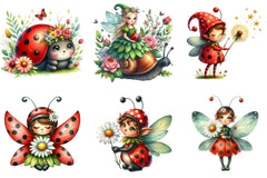 Ladybug Elf Clipart Bundle - CraftNest - Digital Crafting and Art