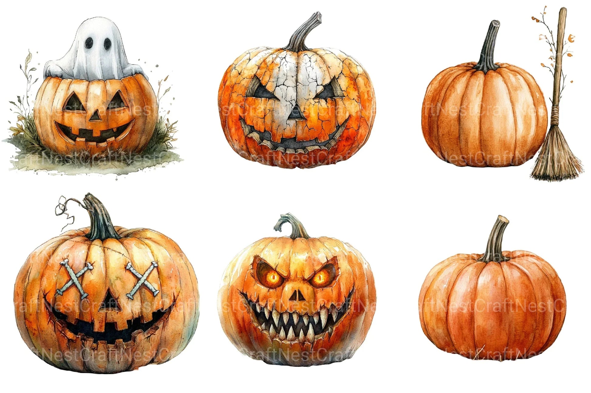 Halloween Pumpkin Clipart Bundle 1 - CraftNest - Digital Crafting and Art
