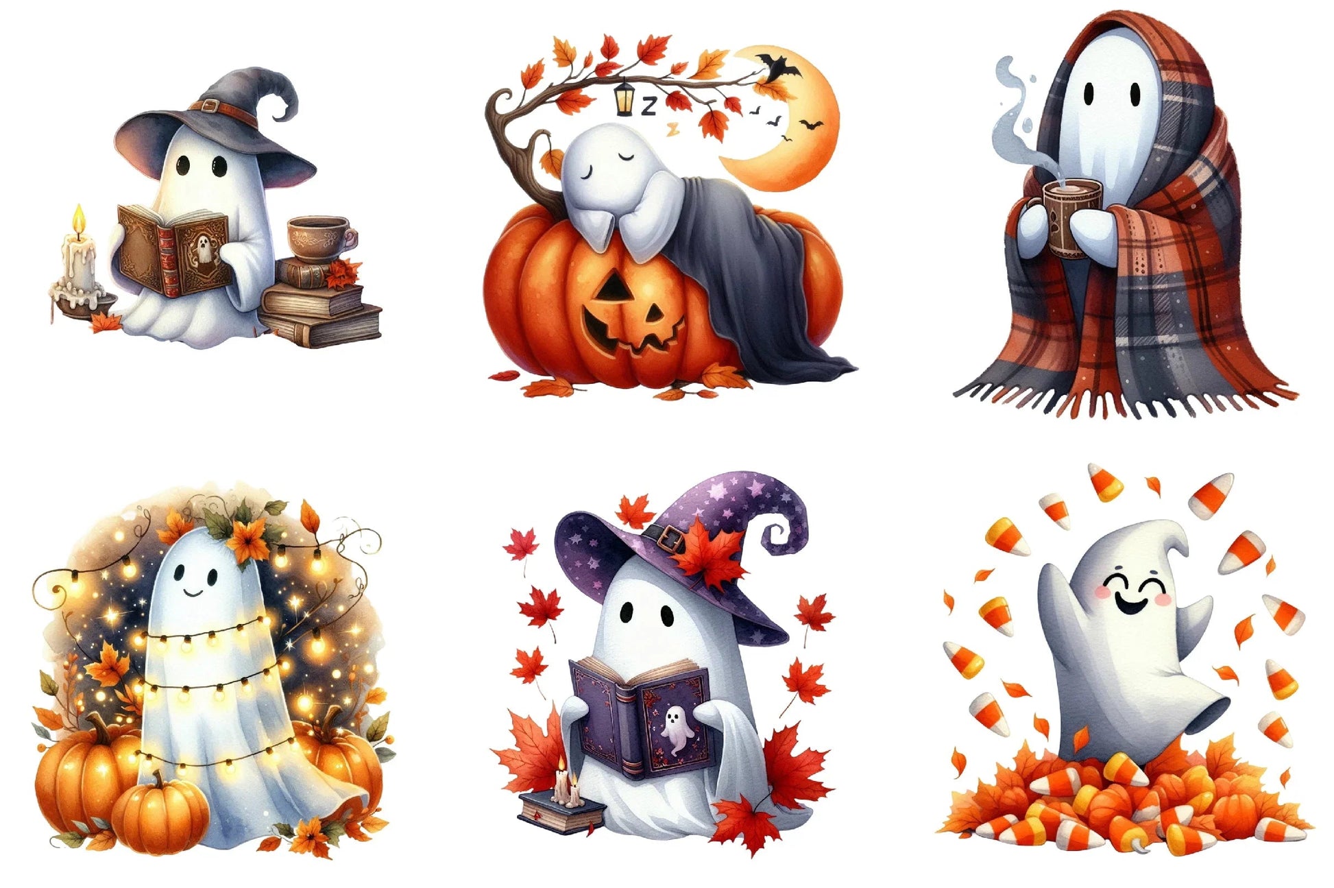 Ghost Fall Halloween Clipart Bundle - CraftNest - Digital Crafting and Art