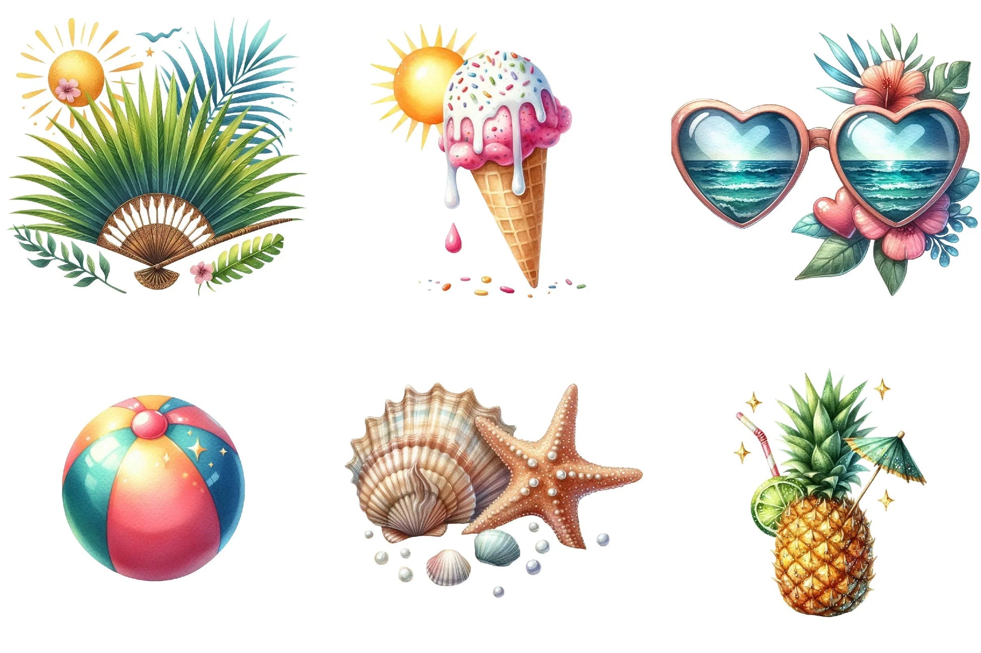 Summer Beach Clipart Bundle - CraftNest - Digital Crafting and Art