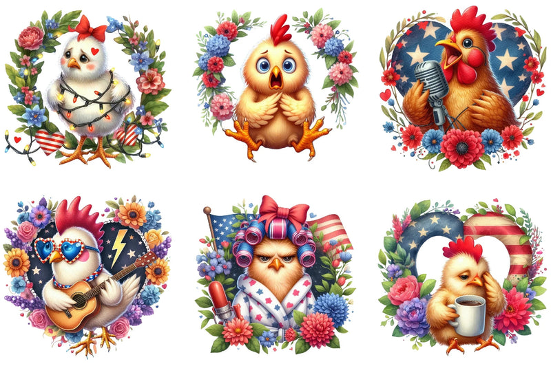 Crazy Chicken Clipart Bundle - CraftNest - Digital Crafting and Art