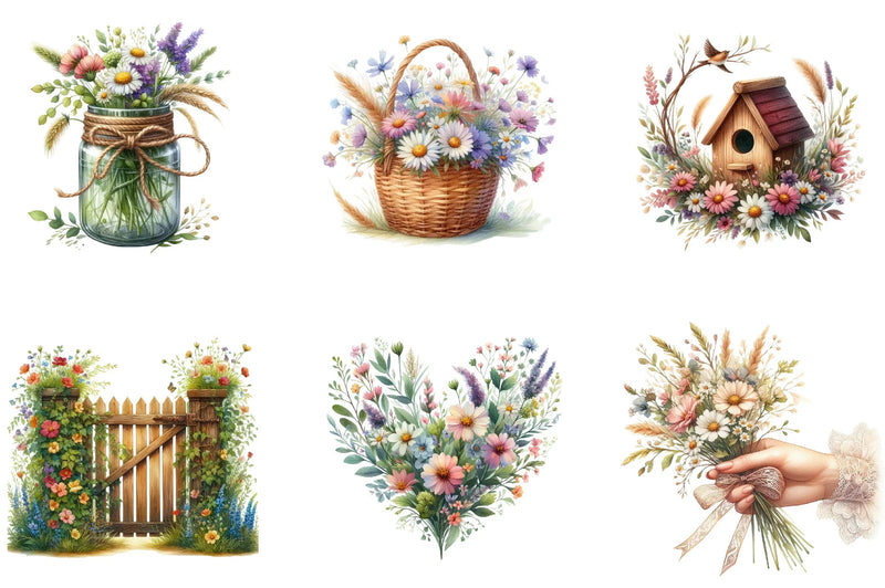 Spring Wildflower Clipart Bundle - CraftNest - Digital Crafting and Art