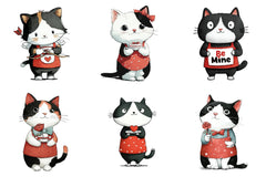 Quirky Valentine Cat Clipart Bundle - CraftNest - Digital Crafting and Art