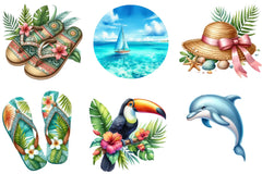 Summer Tropical Clipart Bundle - CraftNest - Digital Crafting and Art