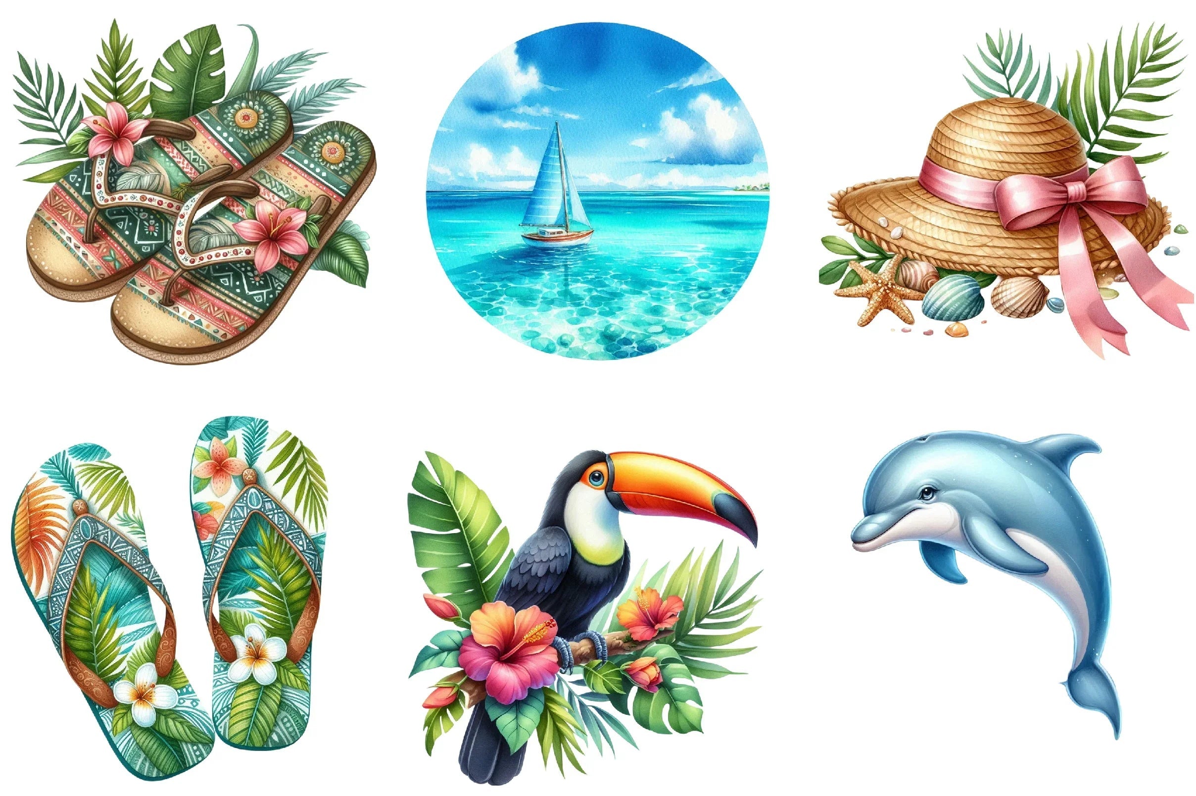 Summer Tropical Clipart Bundle - CraftNest - Digital Crafting and Art