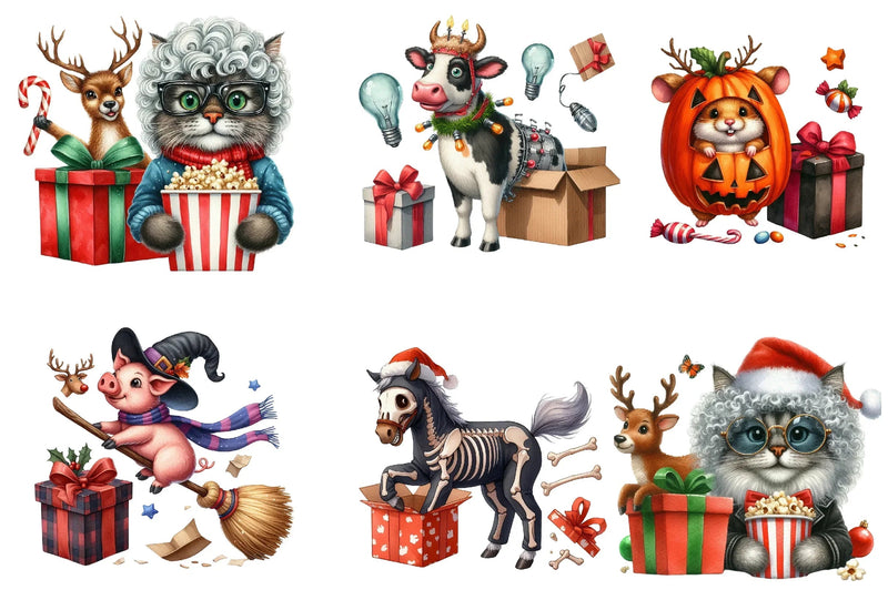 Funny Halloween Animal Movie Clipart Bundle - CraftNest - Digital Crafting and Art
