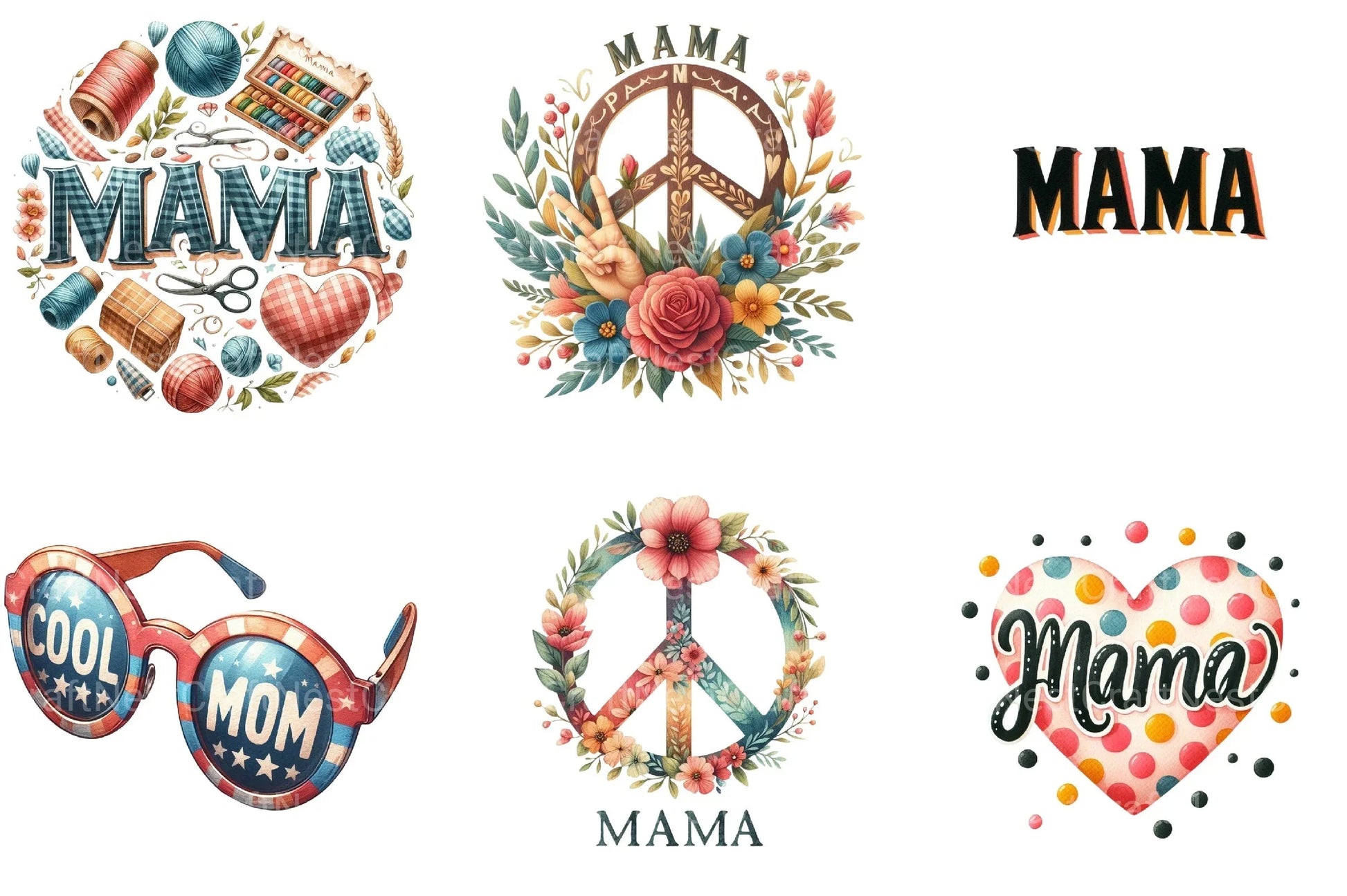 Retro Mama Clipart Bundle - CraftNest - Digital Crafting and Art