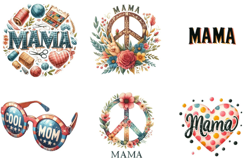 Retro Mama Clipart Bundle - CraftNest - Digital Crafting and Art