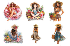 Leopard Print Summer Girl Clipart Bundle - CraftNest - Digital Crafting and Art