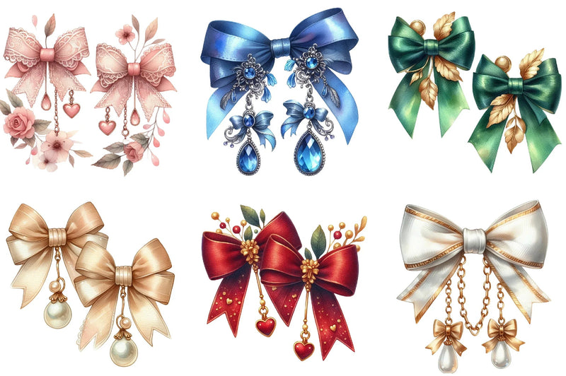 Bow Knot Earrings Clipart Bundle - CraftNest - Digital Crafting and Art