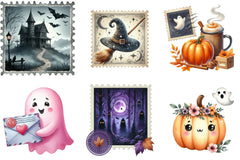 Halloween Postage Stamp Clipart Bundle - CraftNest - Digital Crafting and Art