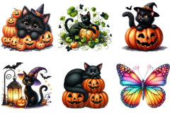 Black Cat & Pumpkin Halloween Clipart Bundle - CraftNest - Digital Crafting and Art