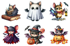 Cute Bats Halloween Clipart Bundle - CraftNest - Digital Crafting and Art