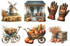 Antique Autumn Farming Clipart Bundle - CraftNest - Digital Crafting and Art