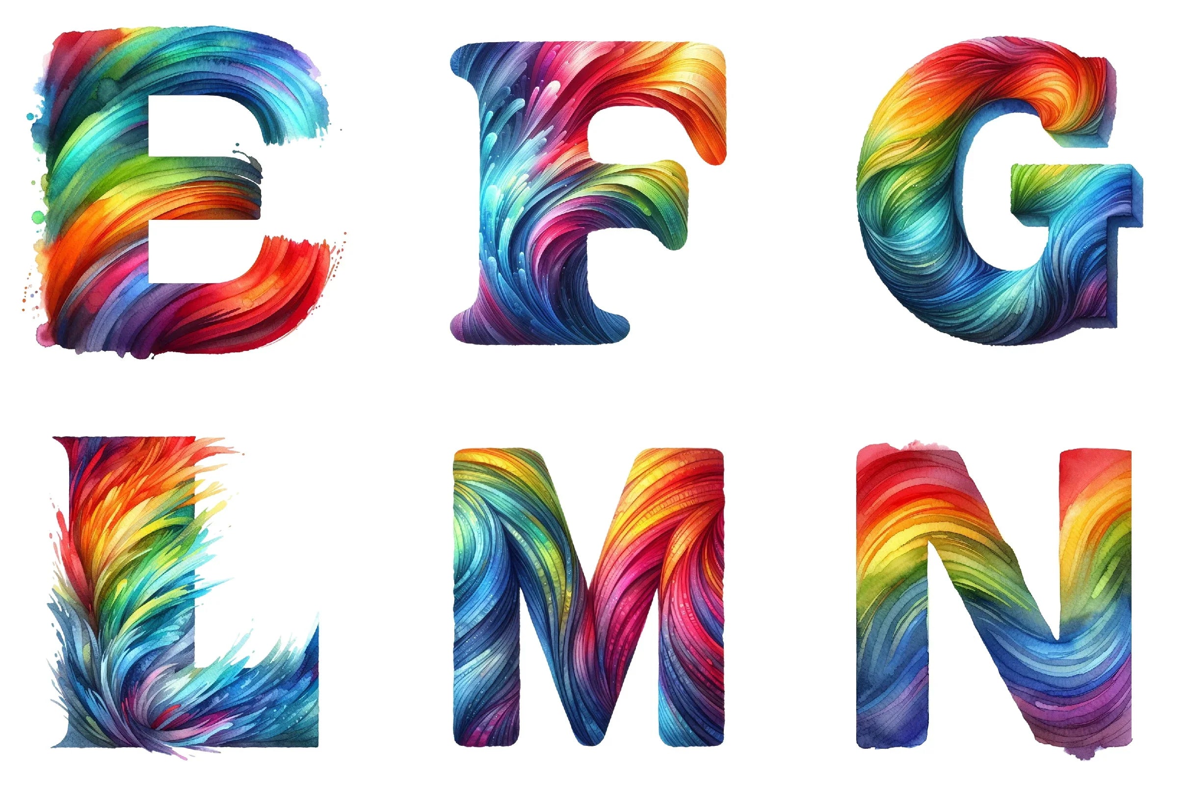 Paint Brush Letters Alphabet Clipart Bundle - CraftNest - Digital Crafting and Art