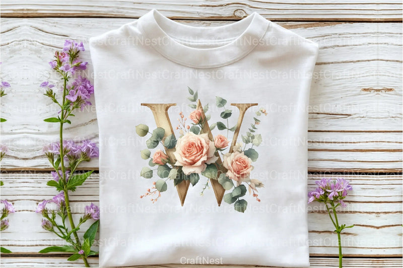 Floral Alphabet Clipart Bundle 2 - CraftNest - Digital Crafting and Art