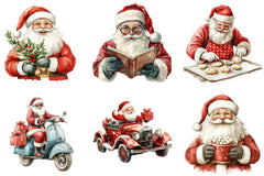 Retro Christmas Santa Clipart Bundle - CraftNest - Digital Crafting and Art