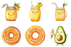 Summer Cute Fruits & Foods Clipart Bundle - CraftNest - Digital Crafting and Art