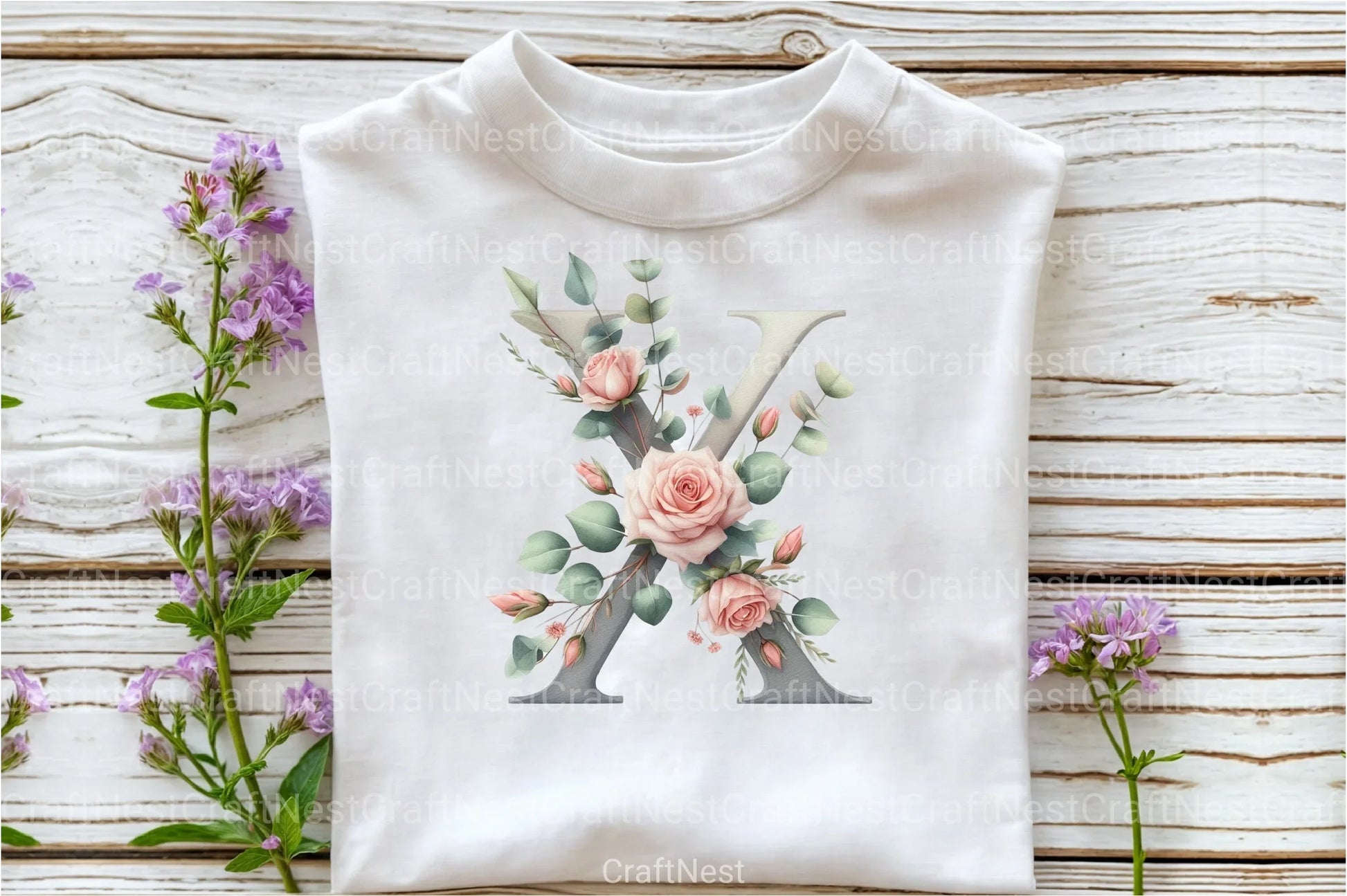 Floral Alphabet Clipart Bundle 7 - CraftNest - Digital Crafting and Art