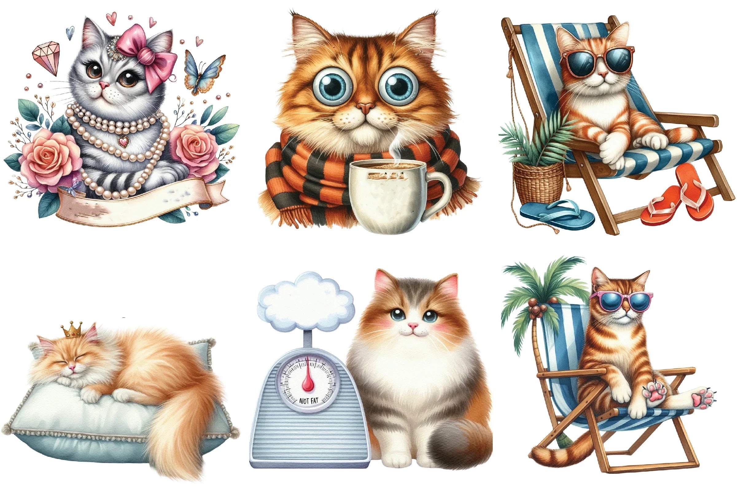 Funny Cat Quotes Clipart Bundle - CraftNest - Digital Crafting and Art