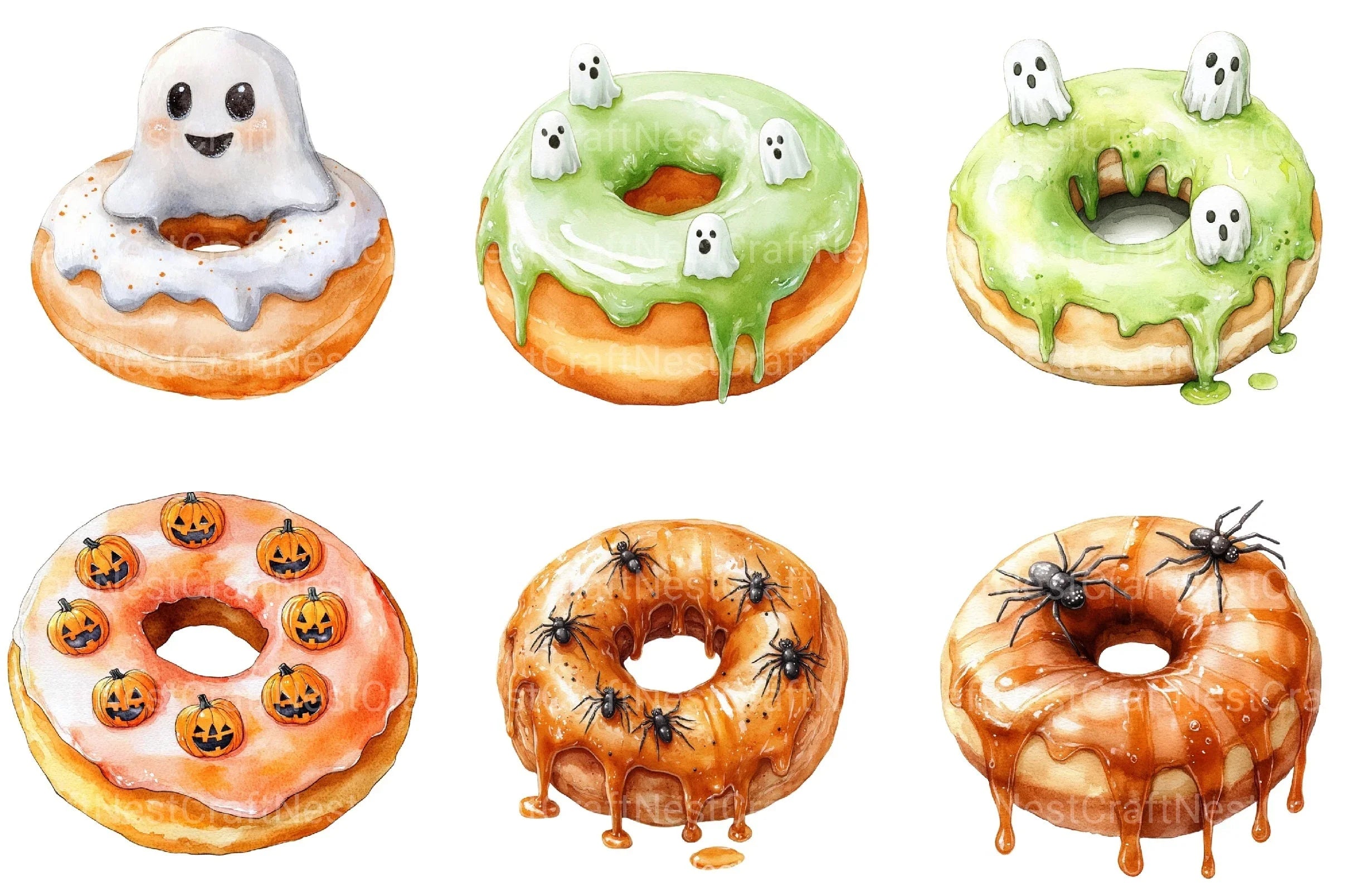 Halloween Donut Clipart Bundle - CraftNest - Digital Crafting and Art
