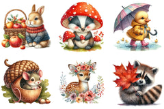 Autumn Animal Fall Clipart Bundle - CraftNest - Digital Crafting and Art
