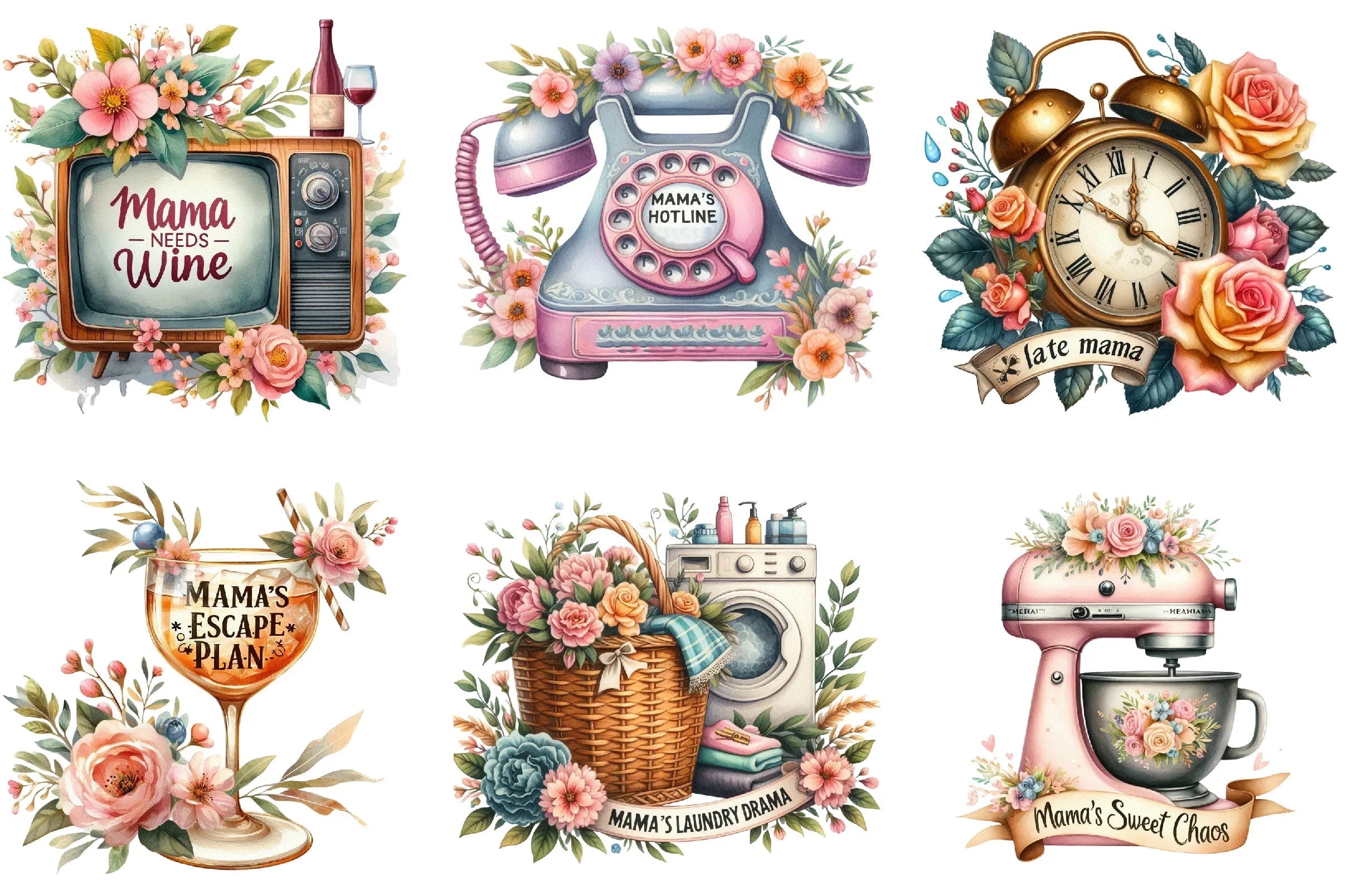 Vintage Mother's Day Funny Mama Clipart Bundle - CraftNest - Digital Crafting and Art