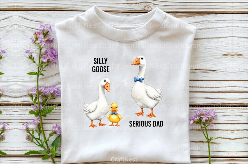 Bow Tie Goose Dad Cute Duo Clipart Bundle 66 - CraftNest - Digital Crafting and Art