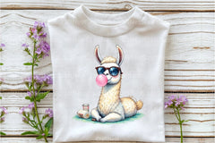 Funny Llama and Bubble Gum Clipart Bundle - CraftNest - Digital Crafting and Art