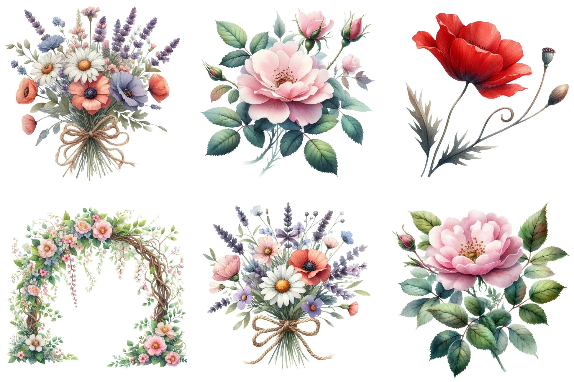 Spring Wildflower Clipart Bundle - CraftNest - Digital Crafting and Art