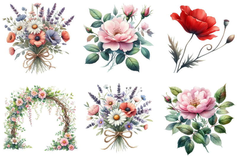 Spring Wildflower Clipart Bundle - CraftNest - Digital Crafting and Art
