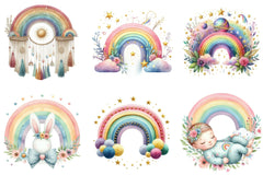 Baby Rainbow Boho Clipart Bundle - CraftNest - Digital Crafting and Art