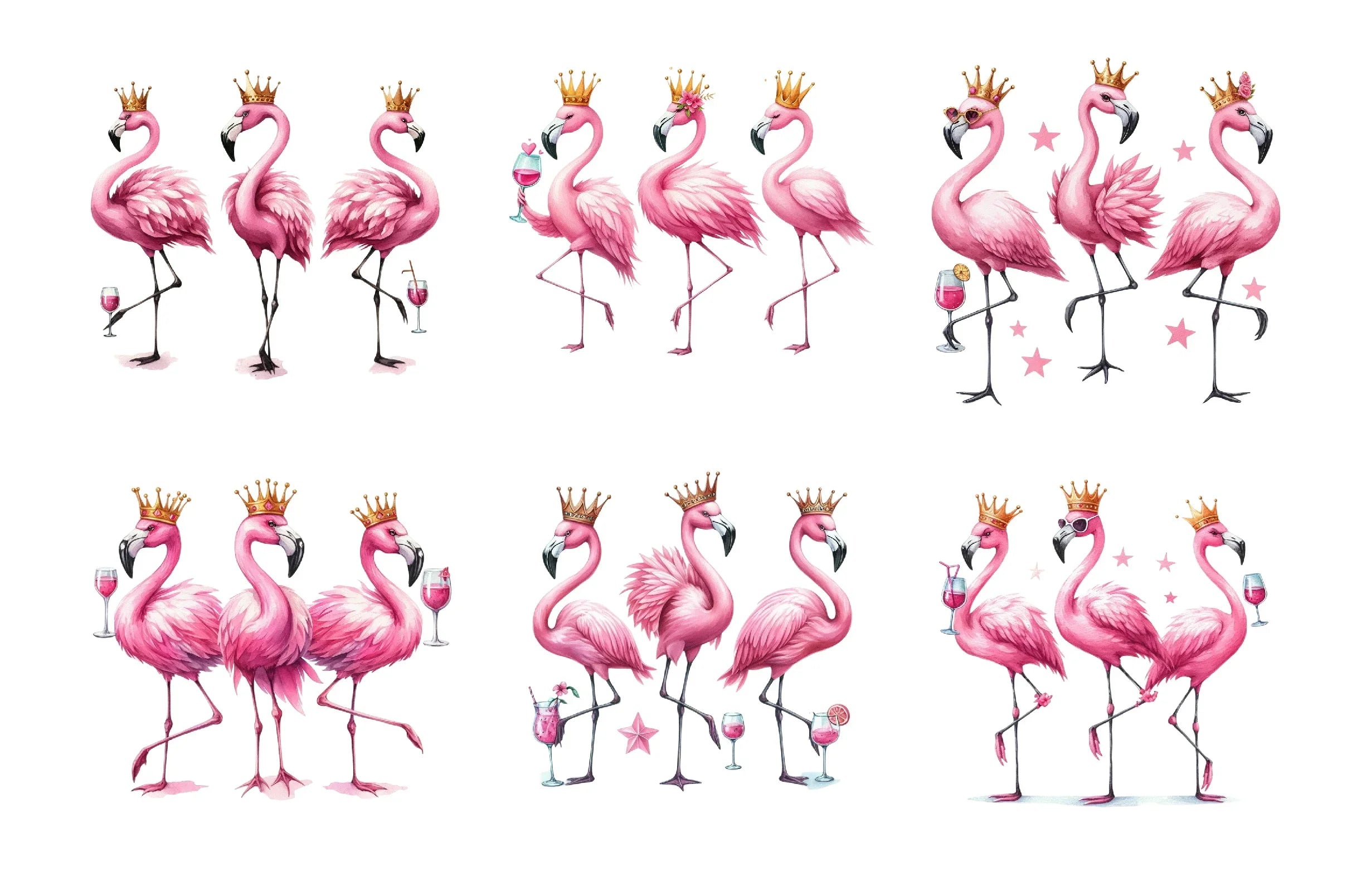 Funny Flamingo Clipart Bundle - CraftNest - Digital Crafting and Art