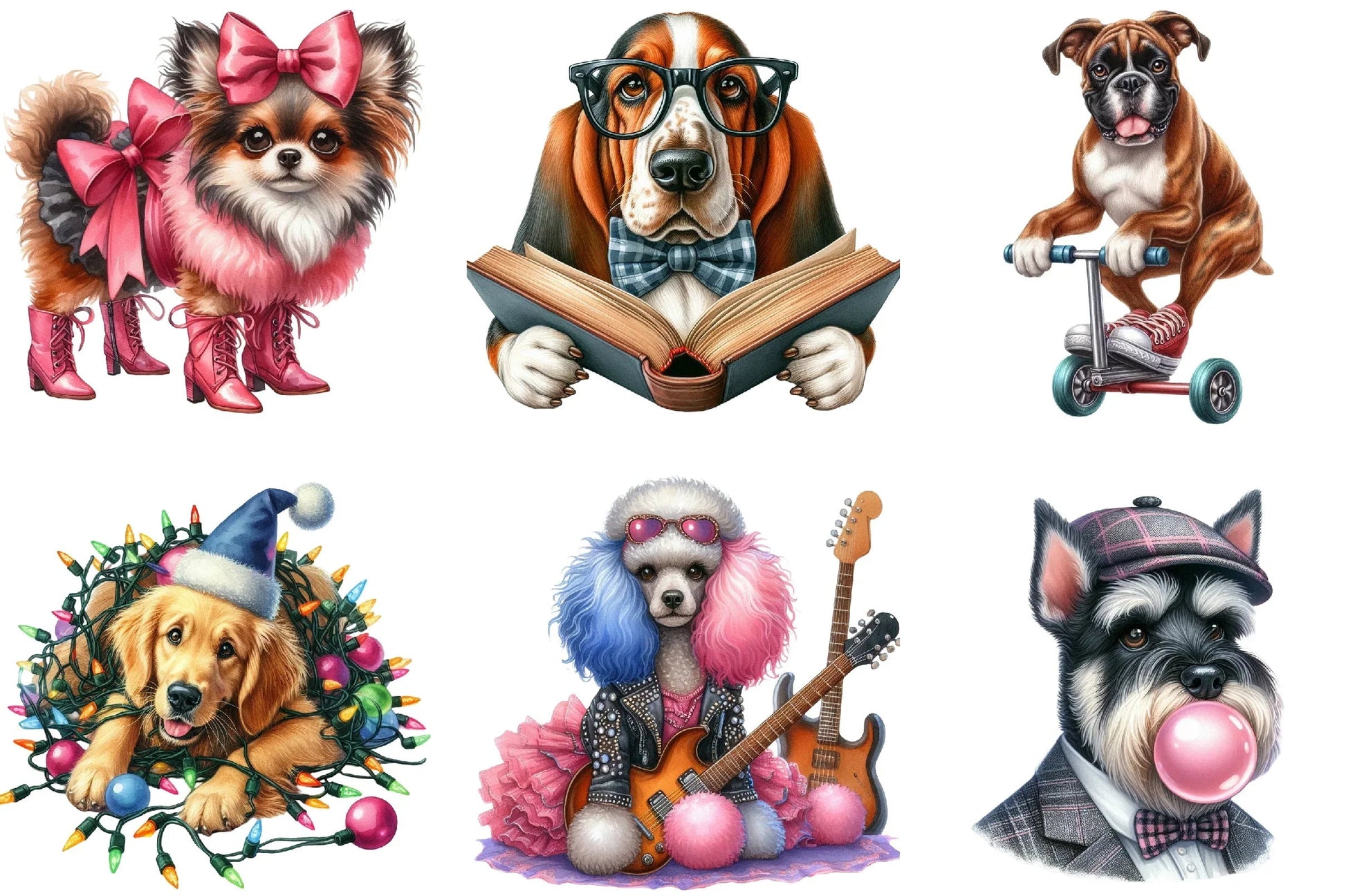 Quirky Crazy Dogs Clipart Bundle - CraftNest - Digital Crafting and Art
