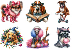 Quirky Crazy Dogs Clipart Bundle - CraftNest - Digital Crafting and Art