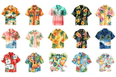 Hawaiian Summer Shirt Clipart Bundle - CraftNest - Digital Crafting and Art