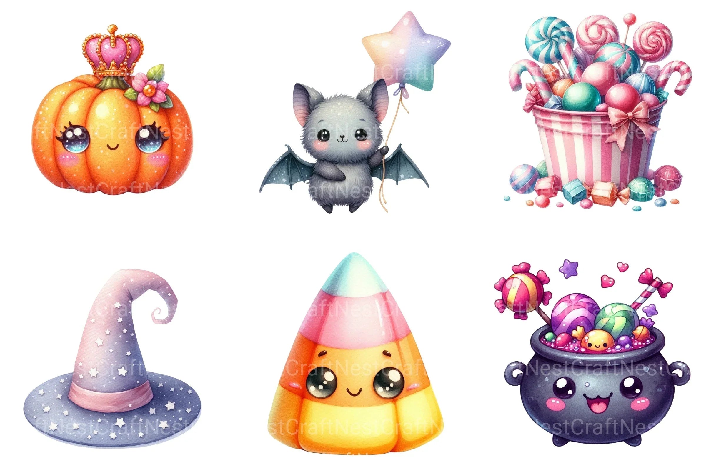 Kawaii Halloween Clipart Bundle 32 - CraftNest - Digital Crafting and Art