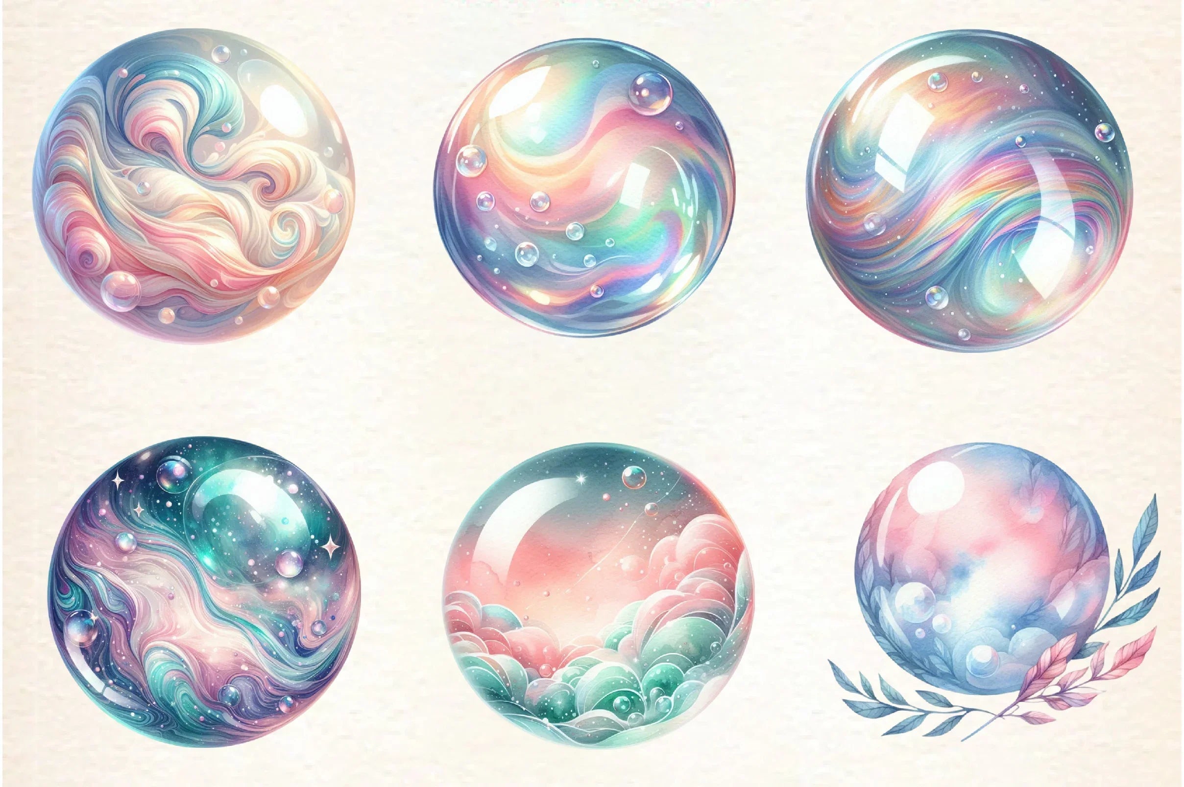 Pastel Soap Bubbles Clipart Bundle - CraftNest - Digital Crafting and Art
