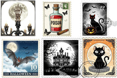 Halloween Postage Stamp Clipart Bundle 2 - CraftNest - Digital Crafting and Art