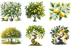 Lemon Trees Clipart Bundle - CraftNest - Digital Crafting and Art