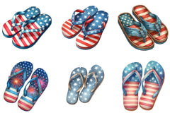4th of July Flip Flops Clipart Bundle - CraftNest - Digital Crafting and Art