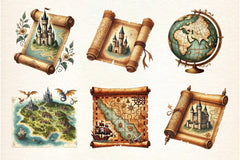 Vintage Map Designs Clipart Bundle - CraftNest - Digital Crafting and Art