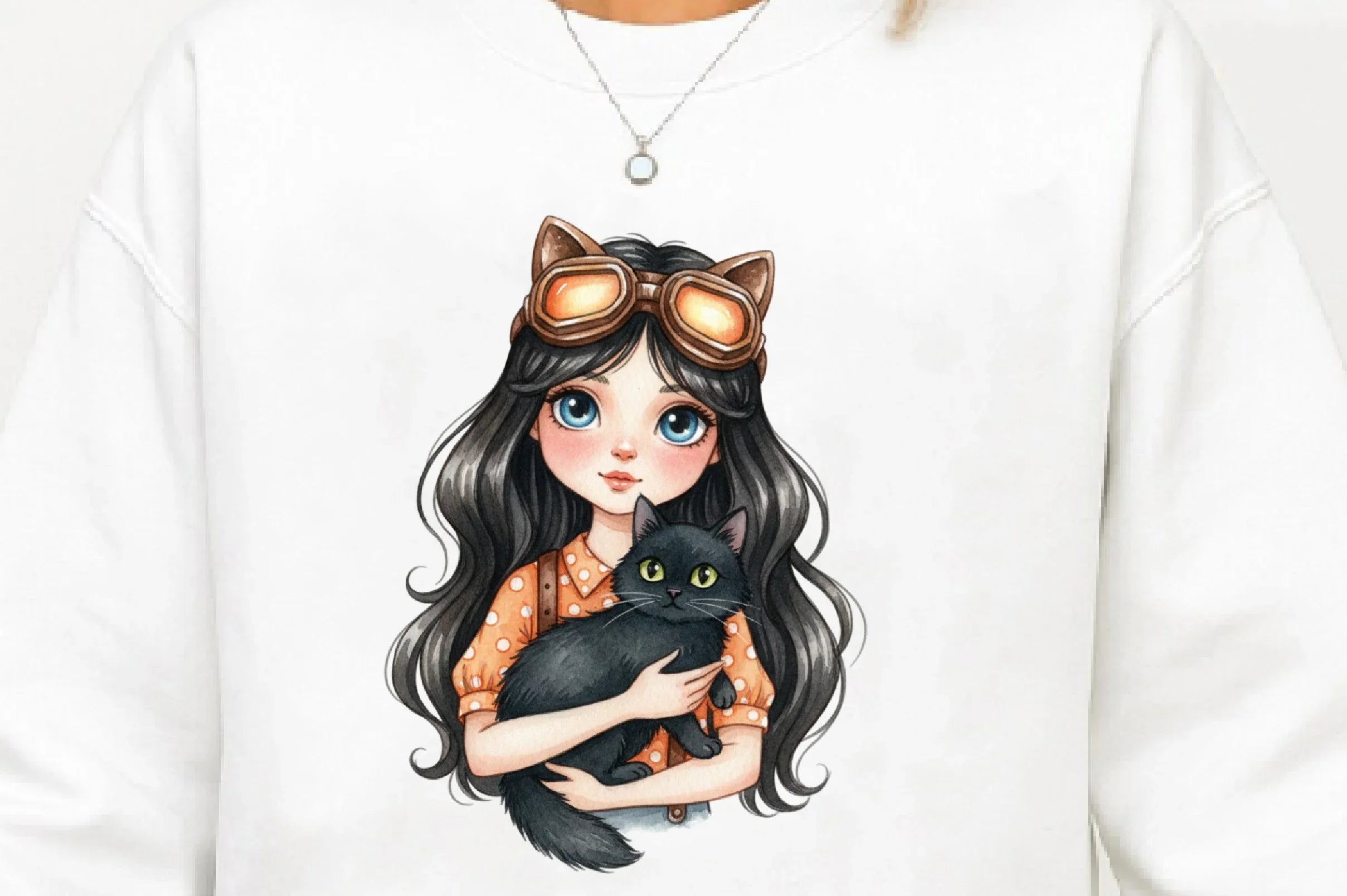 Quirky Girl with Cat Clipart Bundle - CraftNest - Digital Crafting and Art