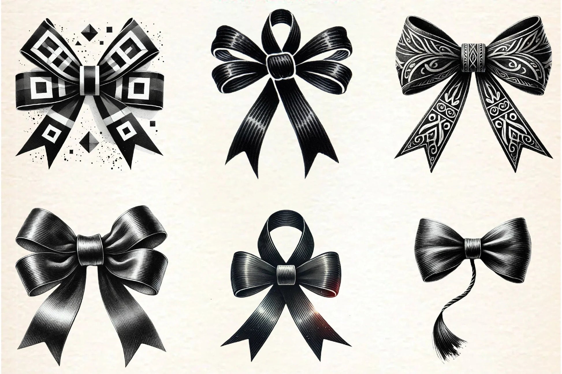 Black Month Bow Clipart Bundle - CraftNest - Digital Crafting and Art