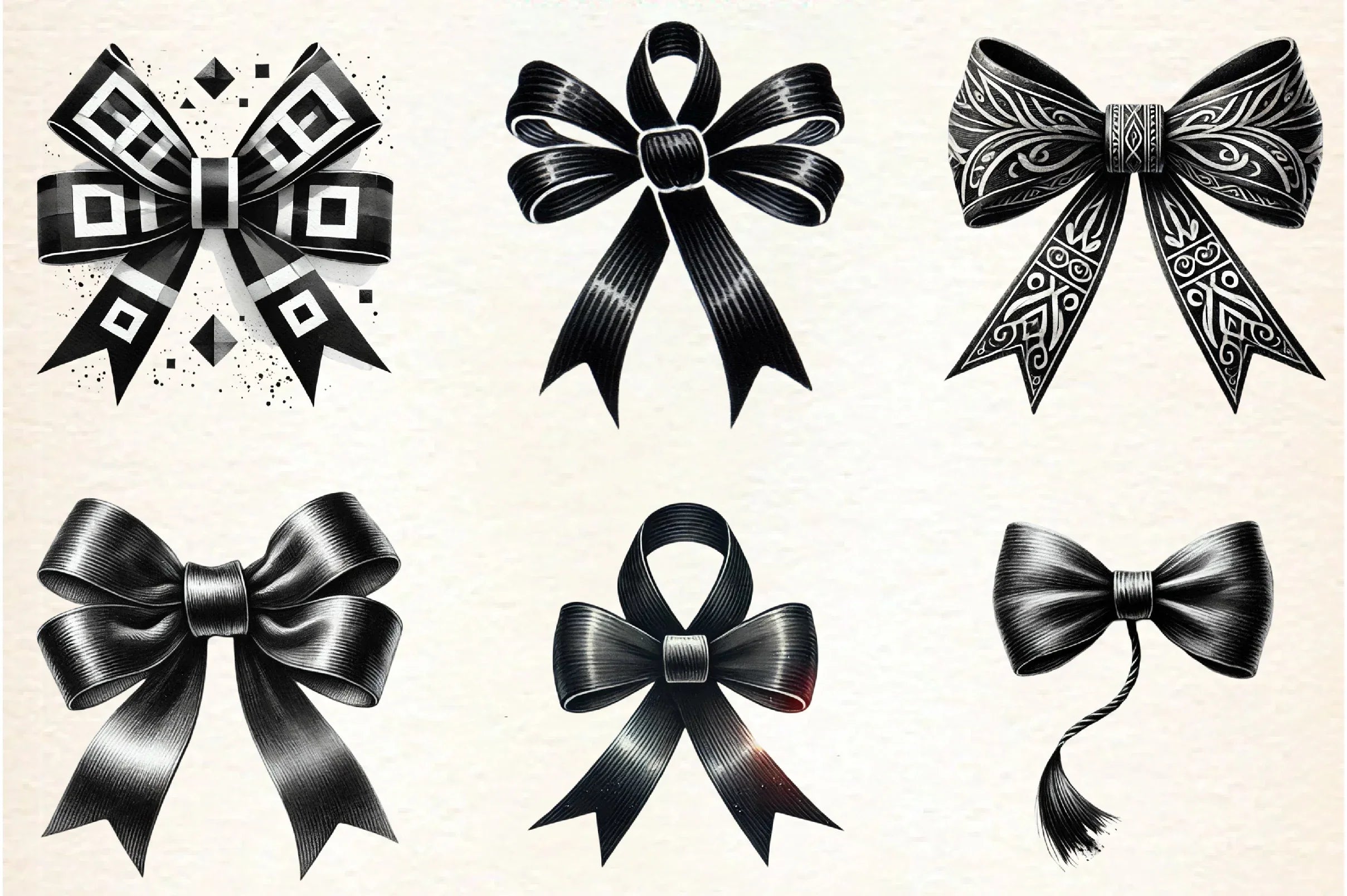Black Month Bow Clipart Bundle - CraftNest - Digital Crafting and Art