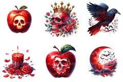 Red Halloween Clipart Bundle - CraftNest - Digital Crafting and Art