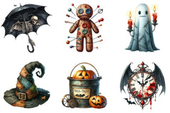 Vintage Halloween Stickers Clipart Bundle - CraftNest - Digital Crafting and Art